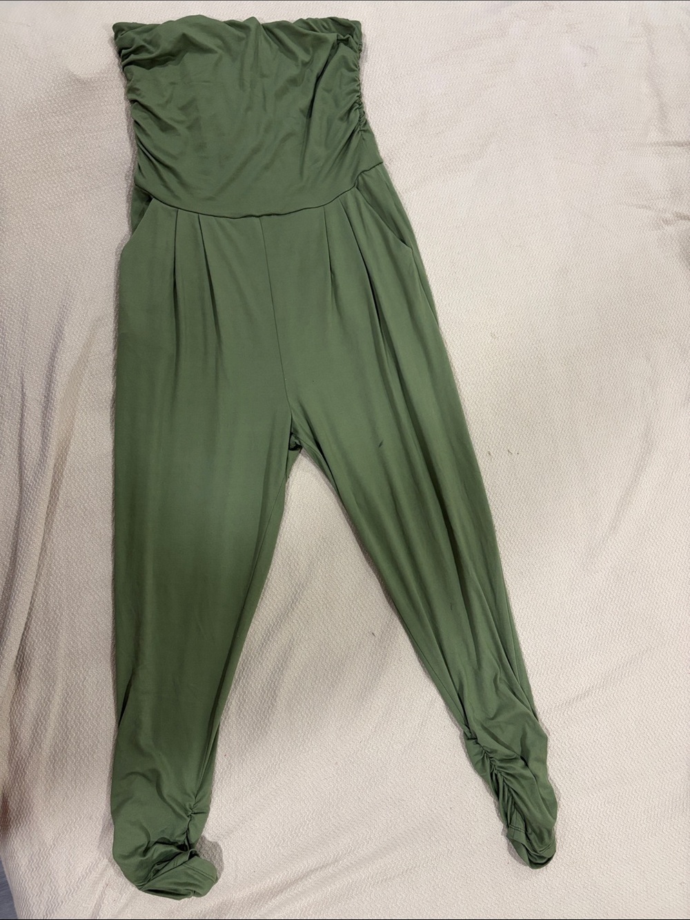Strapless Olive Green Jumpsuit
